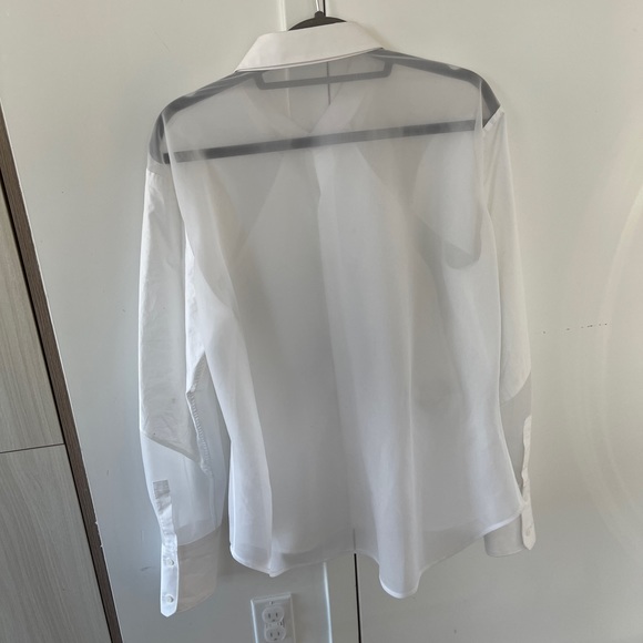 Dion Lee White Buttondown Blouse with Sheer Size US 8 - Picture 6 of 11